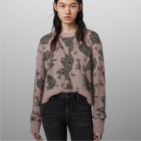 All Saints Asko Camo Jumper Sweater Size Small - Picture 1 of 3